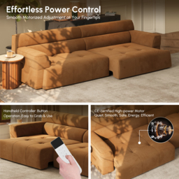 307 cm 2-Seater Performance Velvet Power Convertible Sofabed - thumbnail 9