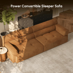307 cm 2-Seater Performance Velvet Power Convertible Sofabed - thumbnail 7
