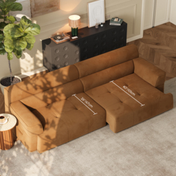 307 cm 2-Seater Performance Velvet Power Convertible Sofabed - thumbnail 8