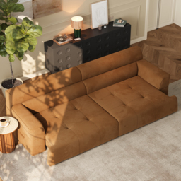 307 cm 2-Seater Performance Velvet Power Convertible Sofabed - thumbnail 4