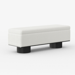 Storage Entryway Bench Boucle & Wood Entryway Furniture in White - thumbnail 5