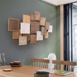 Japandi Wood Wall Decor Hanging Carved Home Bamboo Wall Art for Living Room - thumbnail 6