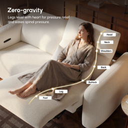 227cm 2-Seater Chenille Zero Gravity Power Reclining Sofa with Pillows - thumbnail 8