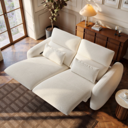 227cm 2-Seater Chenille Zero Gravity Power Reclining Sofa with Pillows - thumbnail 2