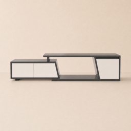 Storage Modern Grey Wood TV Stand Extendable 1200 mm - 1800 mm Floor-standing TV Unit with 3 Drawers - thumbnail 8
