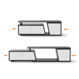 Storage Modern Grey Wood TV Stand Extendable 1200mm-1800mm Floor-standing TV Unit with 3 Drawers - thumbnail 7