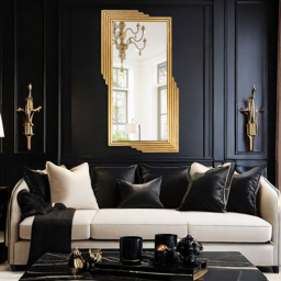 Modern Gold Metal Geometric Wall Decorative Mirror Entrance Rectangular Dressing Mirror - thumbnail 6
