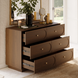 1200 mm Modern Natural 6-Drawer Dresser with Charging Station - thumbnail 4