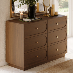 1200 mm Modern Natural 6-Drawer Dresser with Charging Station - thumbnail 3