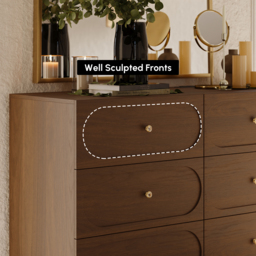 1200 mm Modern Natural 6-Drawer Dresser with Charging Station - thumbnail 7