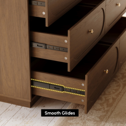 1200 mm Modern Natural 6-Drawer Dresser with Charging Station - thumbnail 9