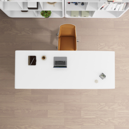Executive Office Desk with Design Pedestal Base White Office Furniture Rectangular (1400mm) - thumbnail 5
