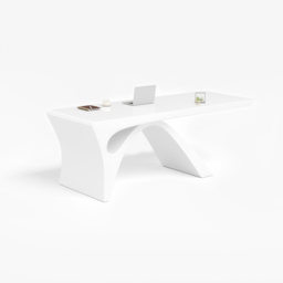 Executive Office Desk with Design Pedestal Base White Office Furniture Rectangular (1400mm) - thumbnail 8