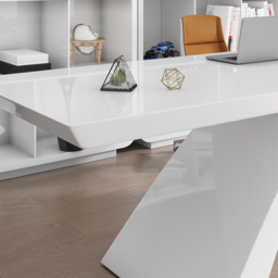 Executive Office Desk with Design Pedestal Base White Office Furniture Rectangular (1400mm) - thumbnail 7
