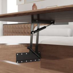 Walnut Oval Lift Top Mid-Century Modern Coffee Table - thumbnail 9