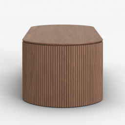 Walnut Oval Lift Top Mid-Century Modern Coffee Table - thumbnail 8