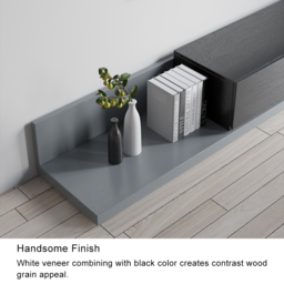 Crator Wood Modern Extendable TV Stand Black and Gray Media Console with 3-Drawer - thumbnail 9