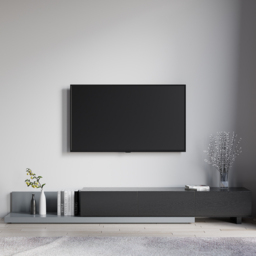 Crator Wood Modern Extendable TV Stand Black and Gray Media Console with 3-Drawer - thumbnail 2