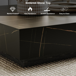 "71"" Sintered Stone Electric Fireplace TV Stand & Coffee Table Set" - thumbnail 8