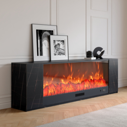 "71"" Sintered Stone Electric Fireplace TV Stand & Coffee Table Set" - thumbnail 3