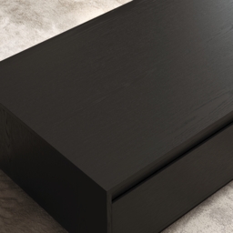1200mm Mid Century Modern Black Coffee Table Rectangular Block Living Room Table with Storage - thumbnail 7