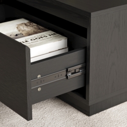 1200mm Mid Century Modern Black Coffee Table Rectangular Block Living Room Table with Storage - thumbnail 8