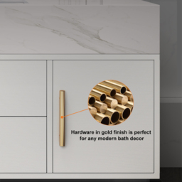 Modern 100 cm White Floating Bathroom Vanity Set Stone Top Wall Mounted Bathroom Cabinet - thumbnail 9