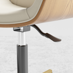 Leather Office Desk Chair High Back Adjustable Swivel Executive Chair in Beige & Gold Modern Home Office Chair - thumbnail 9