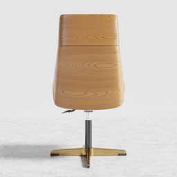 Leather Office Desk Chair High Back Adjustable Swivel Executive Chair in Beige & Gold Modern Home Office Chair - thumbnail 8