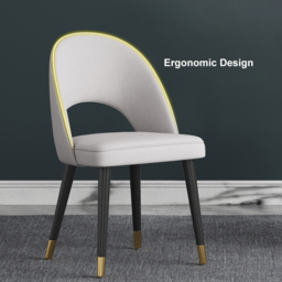 Modern Upholstered Light Gray Dining Chair Velvet Side Chairs Open Back 8-Pieces - thumbnail 6