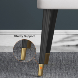 Modern Upholstered Light Gray Dining Chair Velvet Side Chairs Open Back 8-Pieces - thumbnail 7