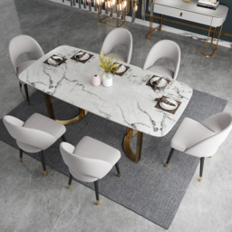 Modern Upholstered Light Gray Dining Chair Velvet Side Chairs Open Back 8-Pieces - thumbnail 9