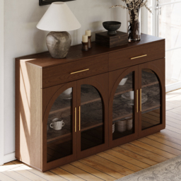 160 cm Arune Modern Sideboard Wooden Buffet with Storage & Light - thumbnail 4