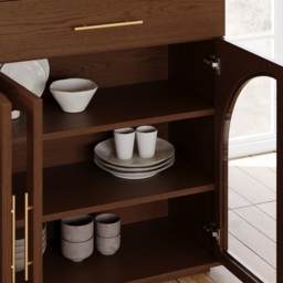 160 cm Arune Modern Sideboard Wooden Buffet with Storage & Light - thumbnail 9