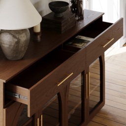 160 cm Arune Modern Sideboard Wooden Buffet with Storage & Light - thumbnail 8