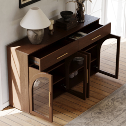 160 cm Arune Modern Sideboard Wooden Buffet with Storage & Light - thumbnail 7