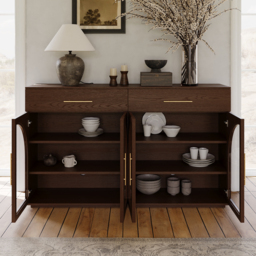 160 cm Arune Modern Sideboard Wooden Buffet with Storage & Light - thumbnail 6
