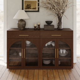 160 cm Arune Modern Sideboard Wooden Buffet with Storage & Light - thumbnail 3