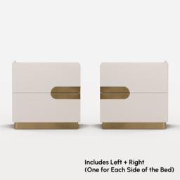50 cm Smart 2-Drawer Bedside Table with Sintered Stone Top & Charging Station, Set of 2 - thumbnail 7