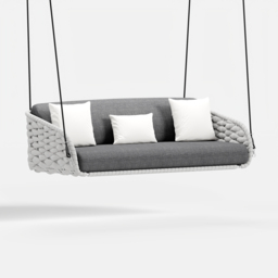 Cocaro Outdoor Rope Weave Aluminium Swing Chair with Cushion in Grey - thumbnail 8