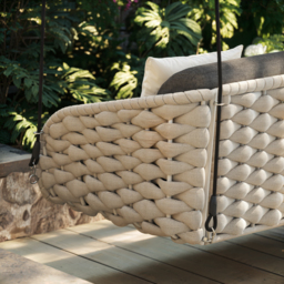 Cocaro Outdoor Rope Weave Aluminium Swing Chair with Cushion in Grey - thumbnail 6