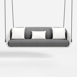 Cocaro Outdoor Rope Weave Aluminium Swing Chair with Cushion in Grey - thumbnail 9