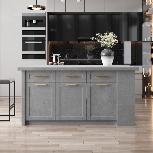 1830 mm Large Grey Kitchen Island with Storage Modern Kitchen Cabinet - image 1