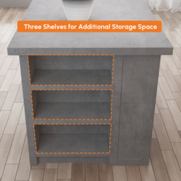 1830 mm Large Grey Kitchen Island with Storage Modern Kitchen Cabinet - thumbnail 9
