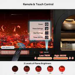 Arune 203 cm Arched Glass Doors TV Stand with Electric Fireplace & Remote Control - thumbnail 7