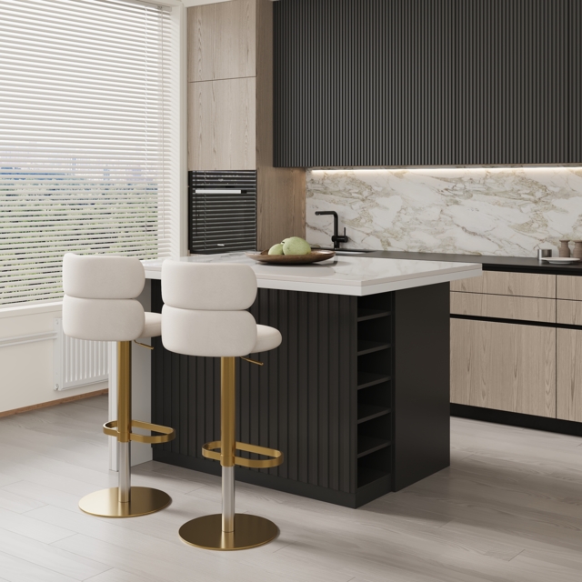 1830 mm Sintered Stone Top Kitchen Island with Storage Black - image 1