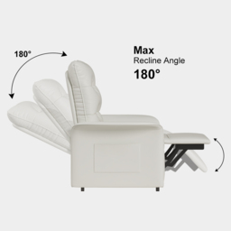 Modern White Leather Power Recliner High Back Sleeper Chair with Side Pocket - thumbnail 8