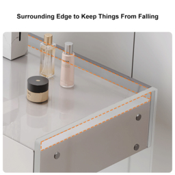 Modern Floating Acrylic Dressing Table Dressing Table with Drawers - thumbnail 7