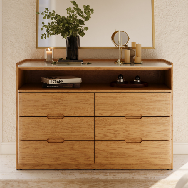 "Arvona 47"" 6-Drawer Dresser with Sintered Stone Top" - image 1