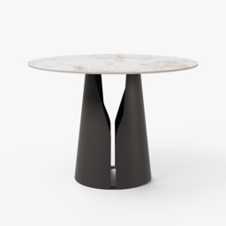 1000mm Sintered Stone Round Dining Table with Carbon Steel Base Seats 2-4 People - thumbnail 9